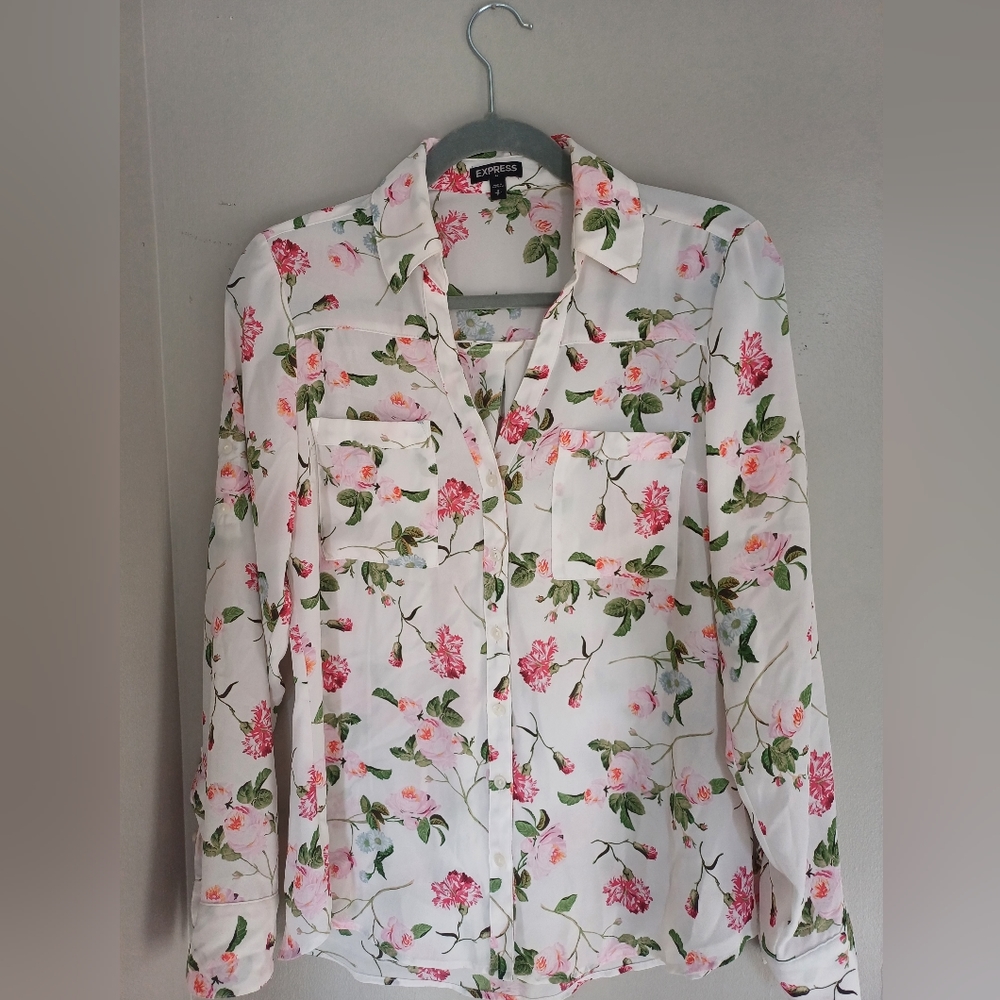 Express Portofino shirt, floral, size Small